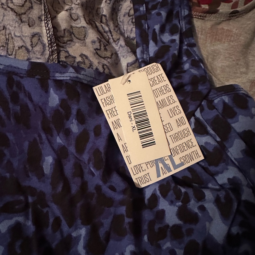 LULAROE Dani dress XL blue leopard NEW